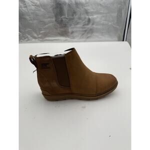 Sorel Women's Sz 8.5 Brown Evie II Wedge Waterproof Leather Chelsea Booties